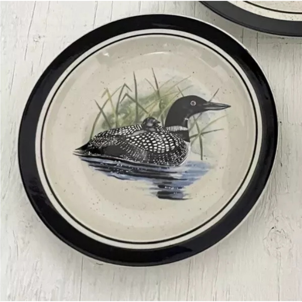 Folkcraft Stoneware Loon Lake by Scotty Z Salad/Dessert Plate 8.5”